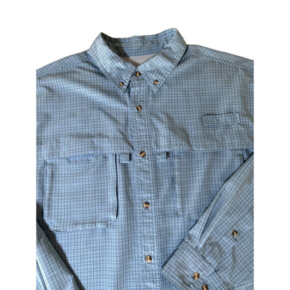 L.L. Bean Mens Shirt Size XL Tropicwear Sunblocking Mesh Pockets Outdoor Fishing - Picture 2 of 11